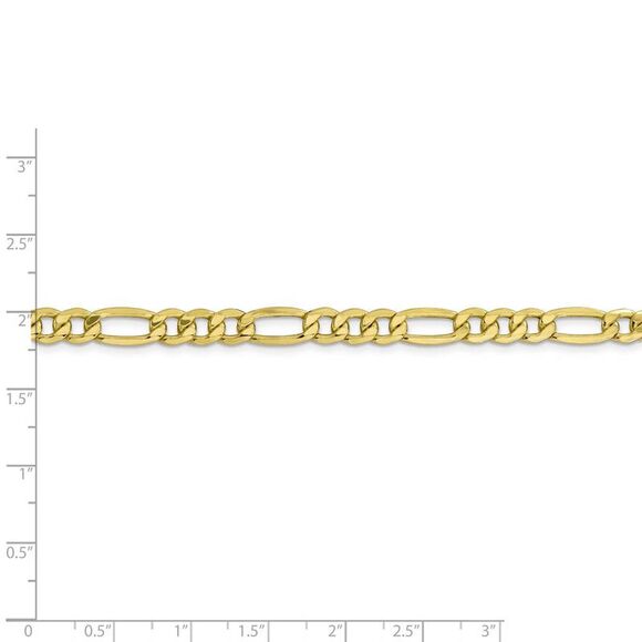 Men's 6.25mm, 10k Yellow Gold Hollow Figaro Chain Necklace, 20 Inch